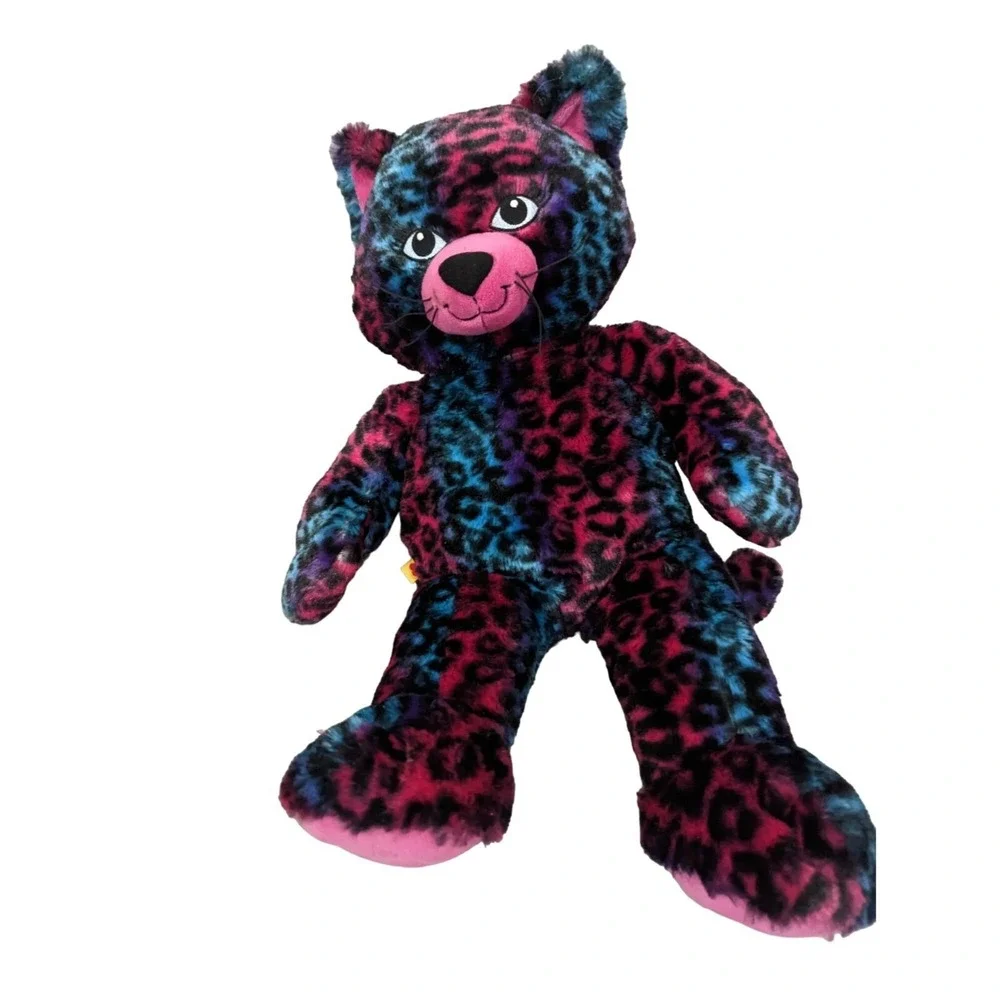 Build-A-Bear Wild About Spots Leopard Cat Pink‎ Blue Plush Retired